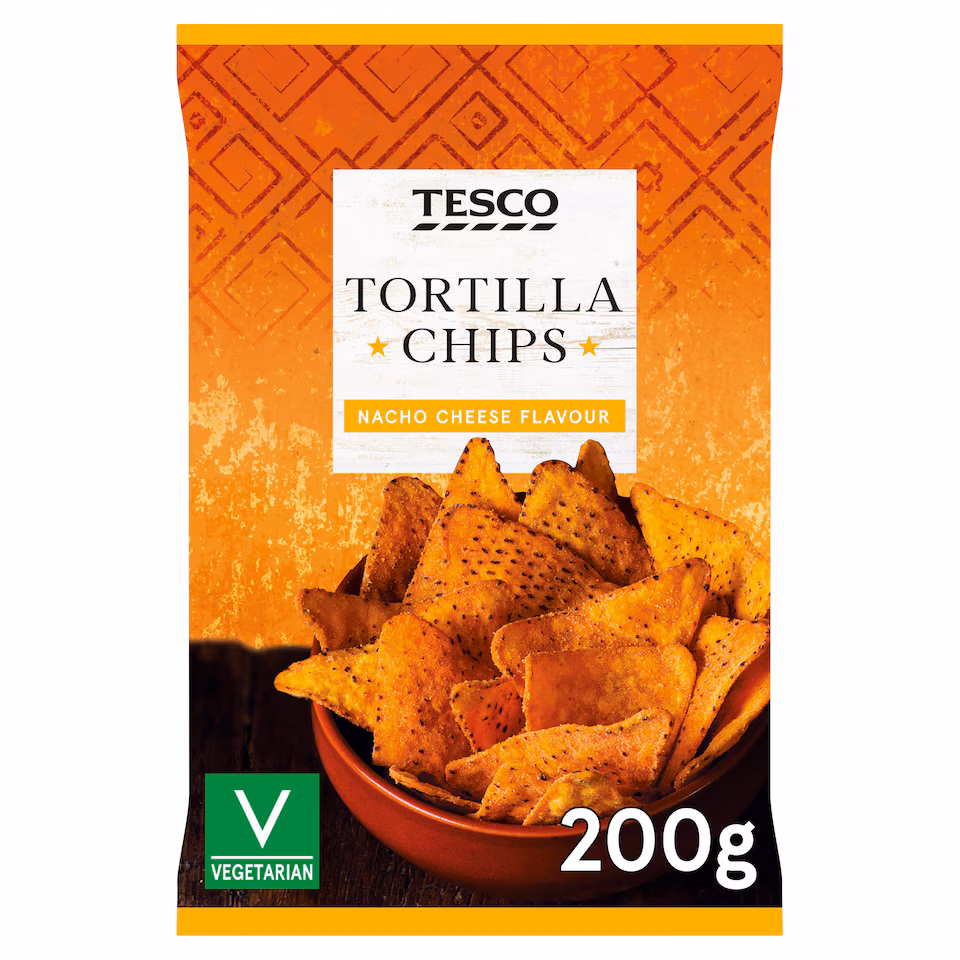 Tesco Tortilla Chips - Nacho Cheese Flavour 200g