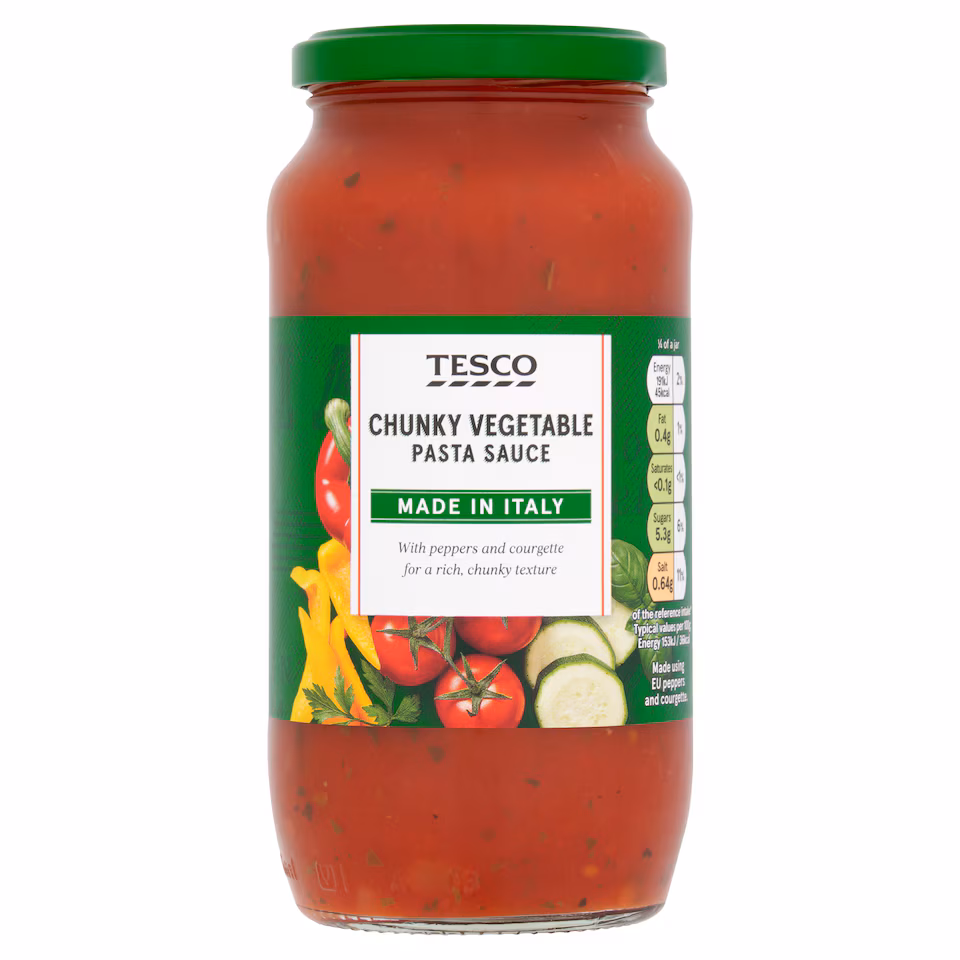 Tesco Chunky Vegetable Pasta Sauce 500G