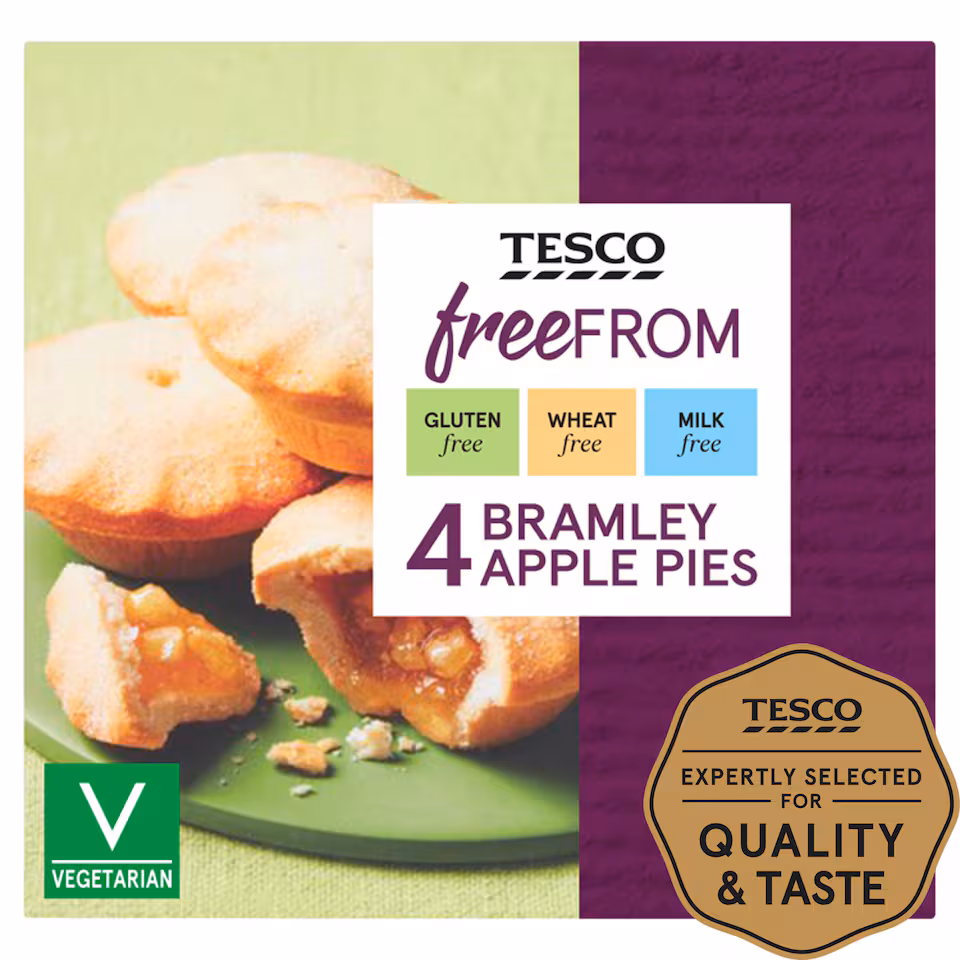 Tesco Free From Bramley Apple Pies 4 Pack