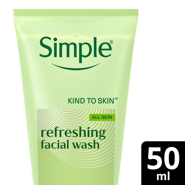Simple Kind to Skin Refreshing Facial Wash Gel Cleanser Travel Size 50ml