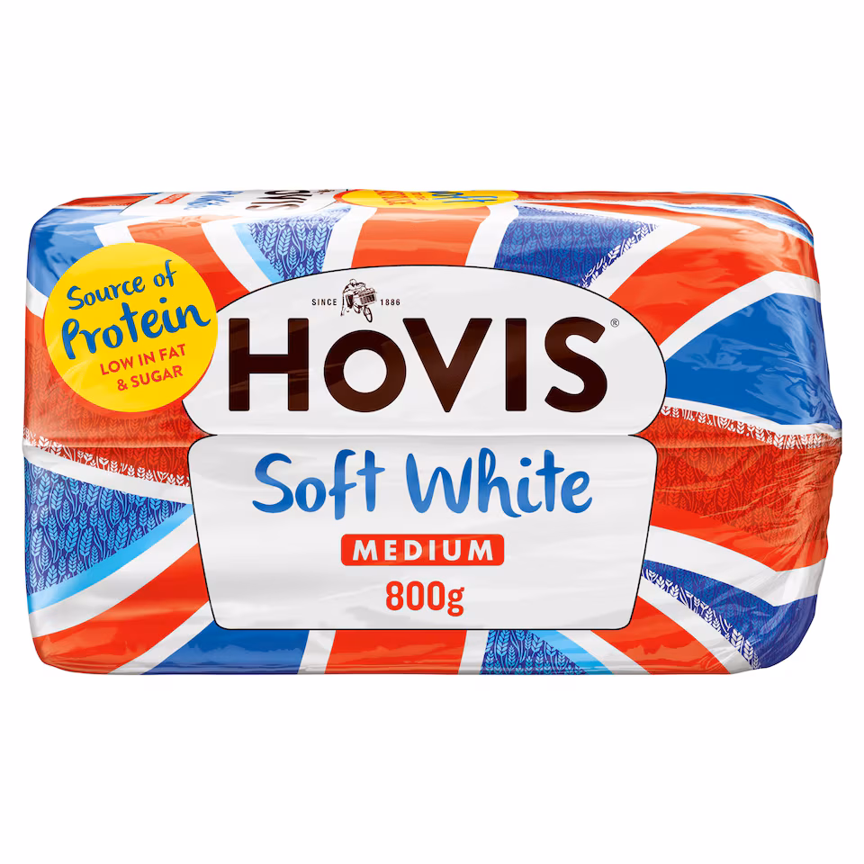 Hovis Soft White Medium Sliced Bread 800g