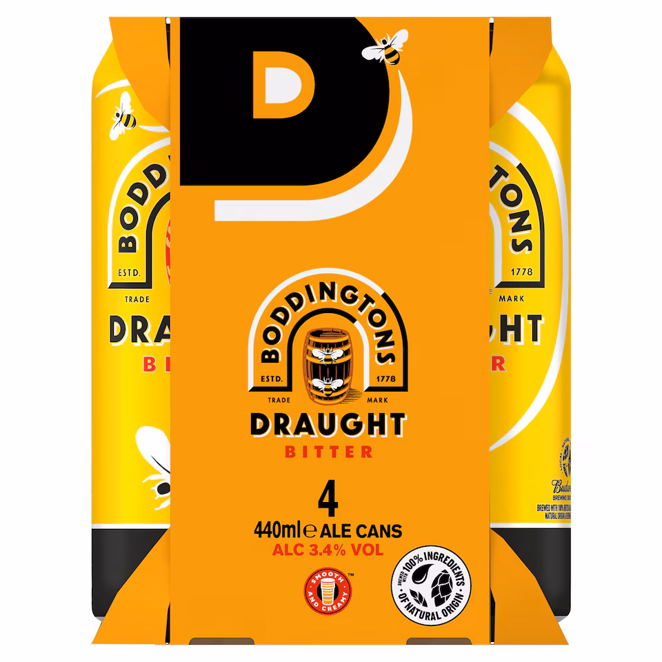 Boddingtons Draught Bitter Beer Cans 4 x 440ml