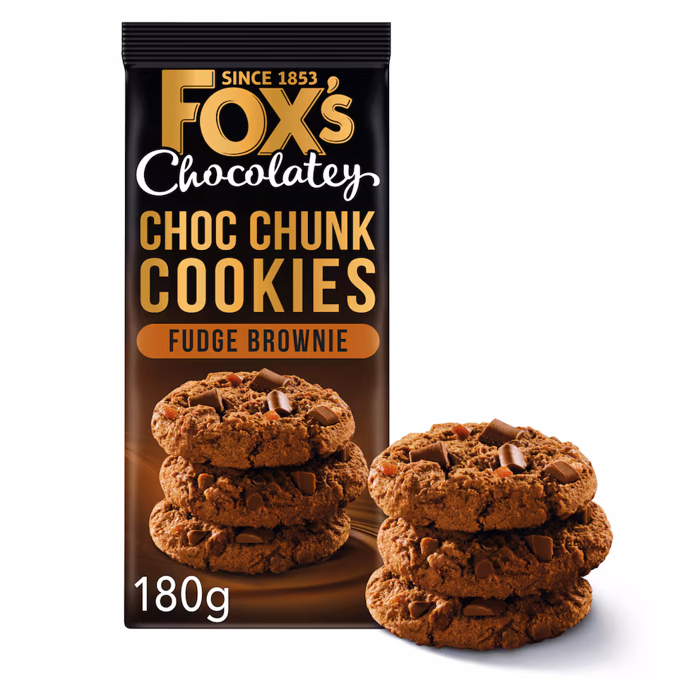 Fox's Chocolatey Choc Chunk Cookies Fudge Brownie 180g