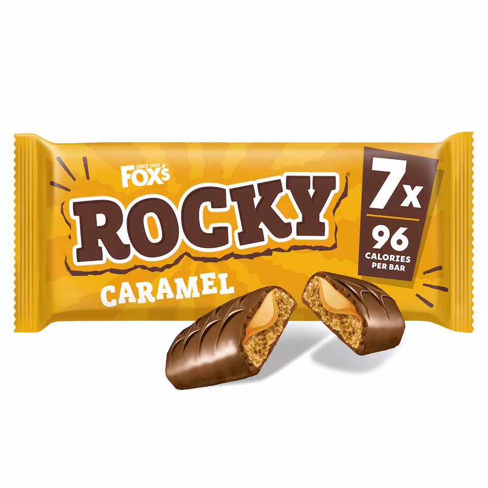 Fox's Rocky Caramel Milk Chocolate Biscuit Bars Multipack, 7 Pack 136.5g