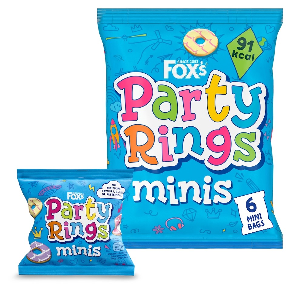 Fox's Party Rings Mini Biscuits Multipack, 6 x 21g