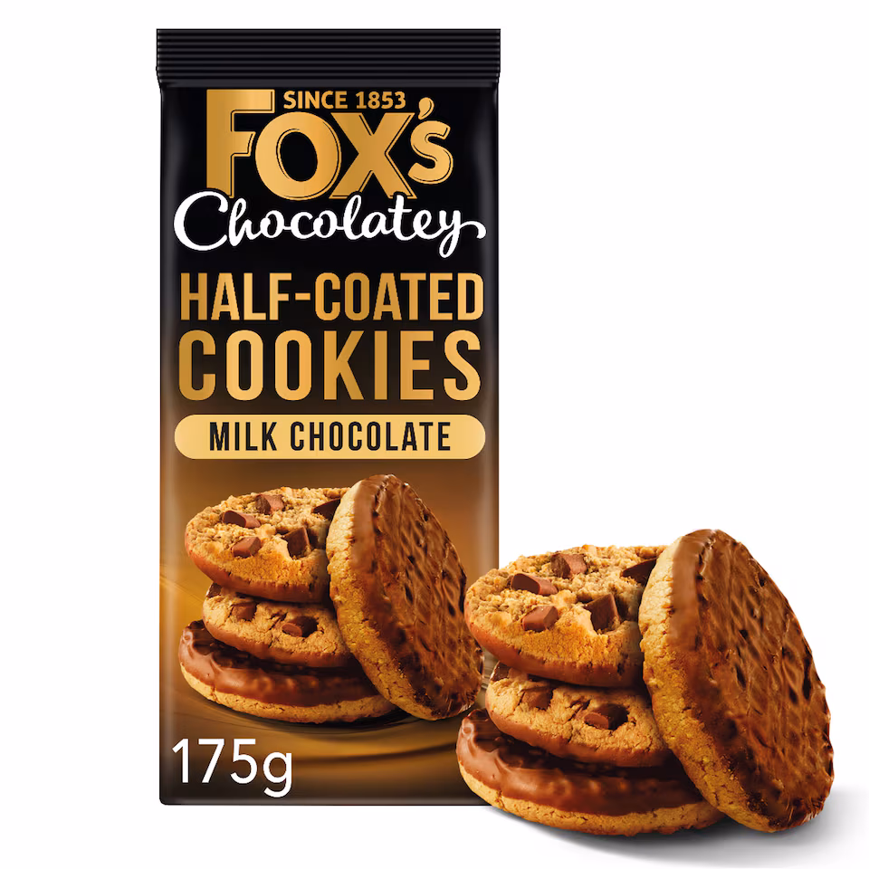 Fox's Half Coated Milk Chocolate Cookies 175G
