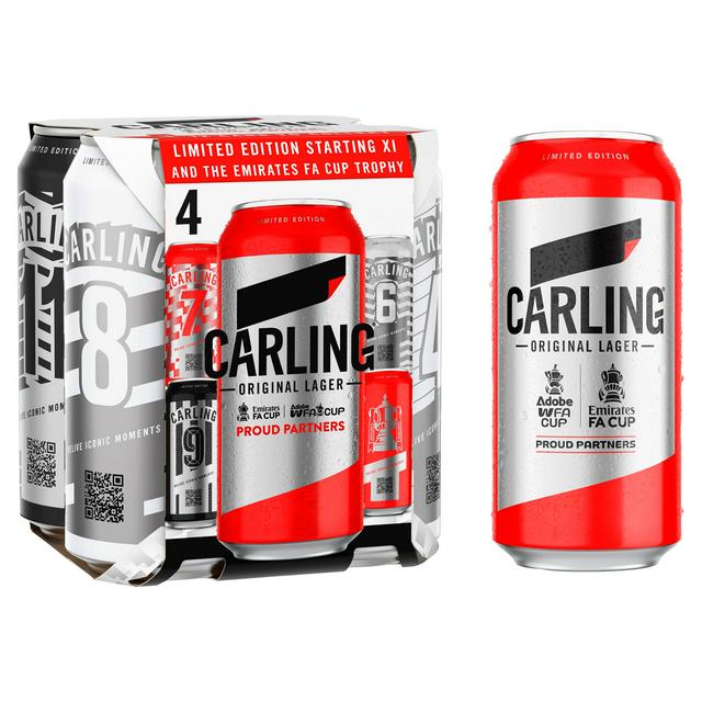Carling Original Lager Beer Cans x4 440ml