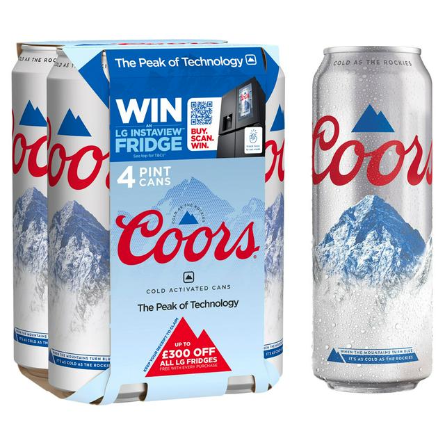 Coors Lager Beer Can 4 x 568ml