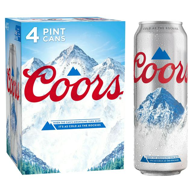 Coors Lager Beer Can 4 x 568ml