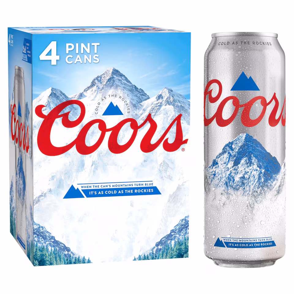 Coors Lager Beer Can 4 x 568ml