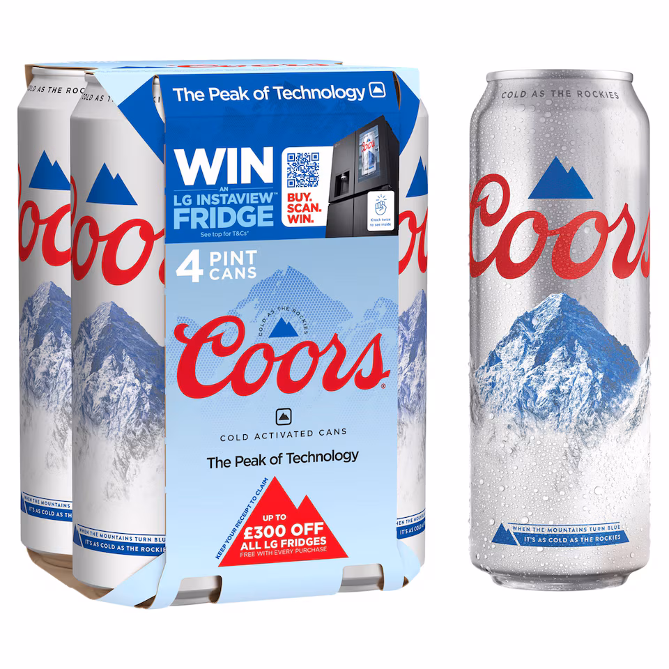Coors Lager Beer Can 4 x 568ml