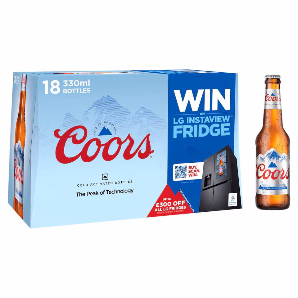 Coors Lager Beer Bottle 18 x 330ml