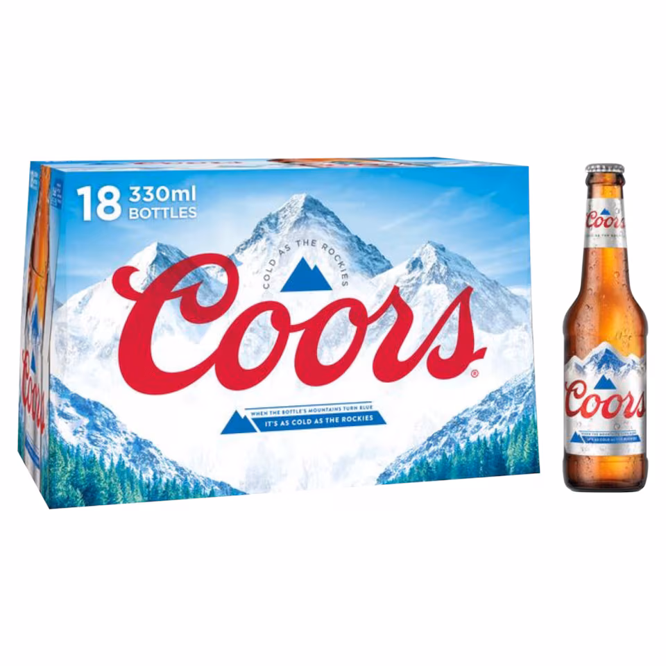 Coors Lager Beer Bottle 18 x 330ml