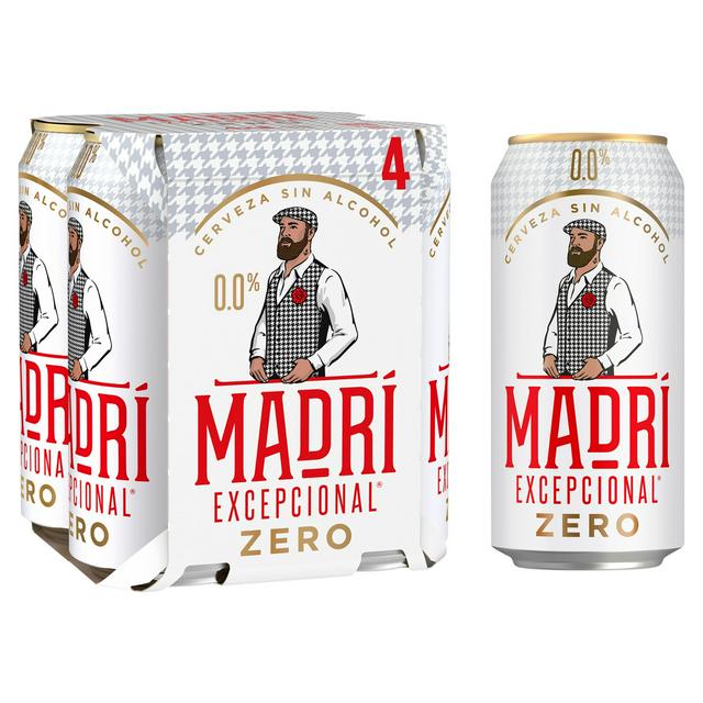 Madri Excepcional 4 x 440ml 0.0% Alcohol Free Lager Beer Can