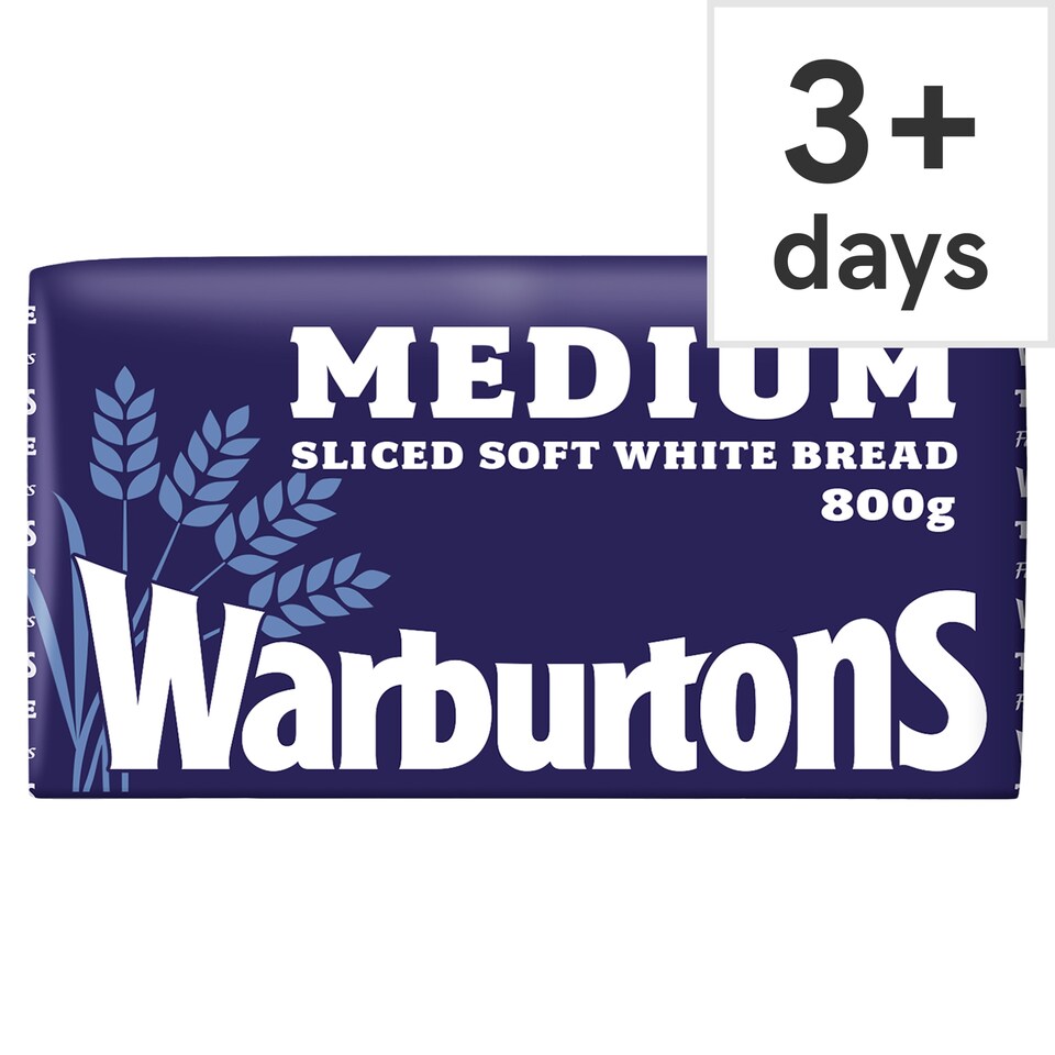 Warburtons Medium Sliced Soft White Bread 800g