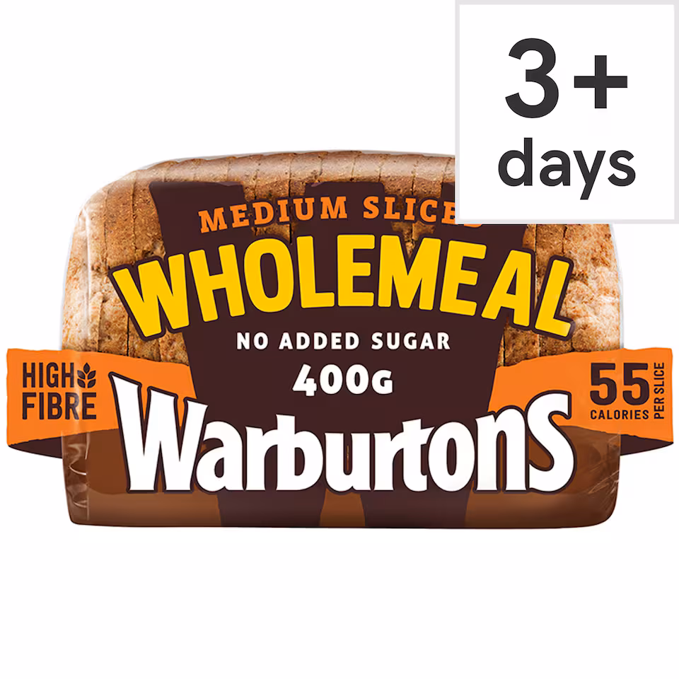 Warburtons Wholemeal Medium Sliced Bread 400g
