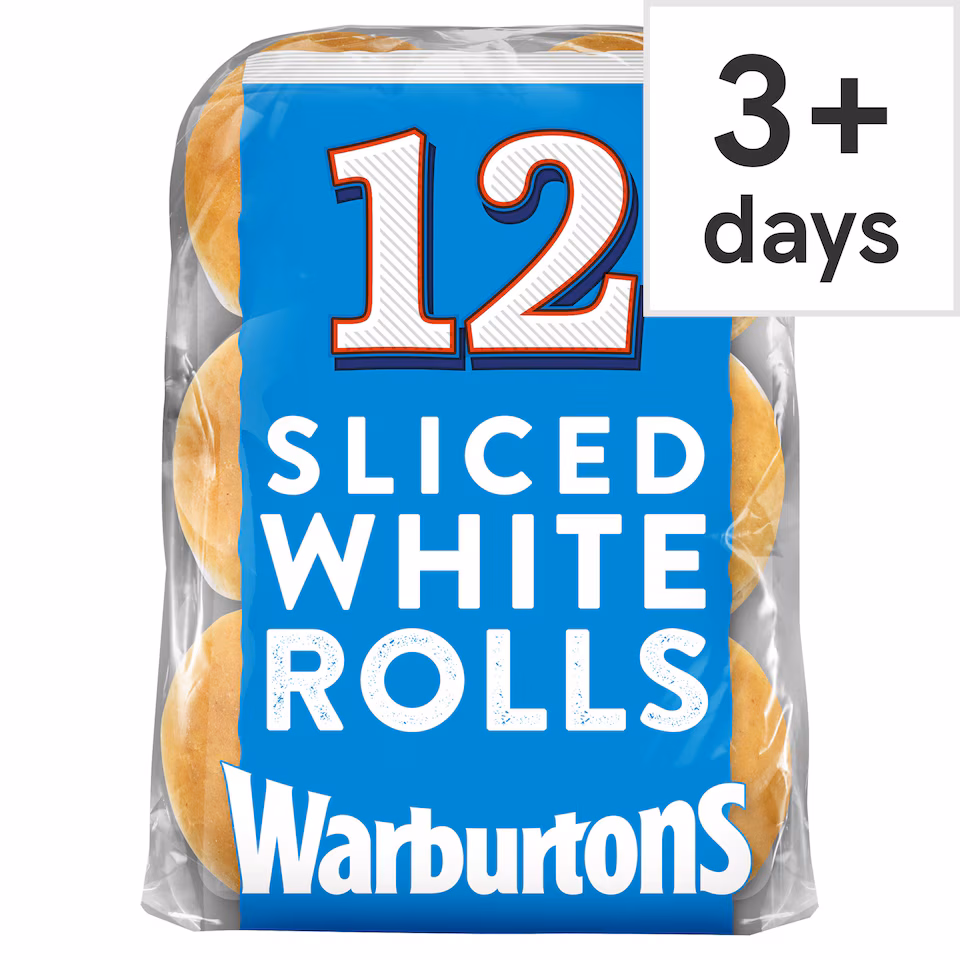Warburtons Soft White Sandwich Rolls 12 Pack