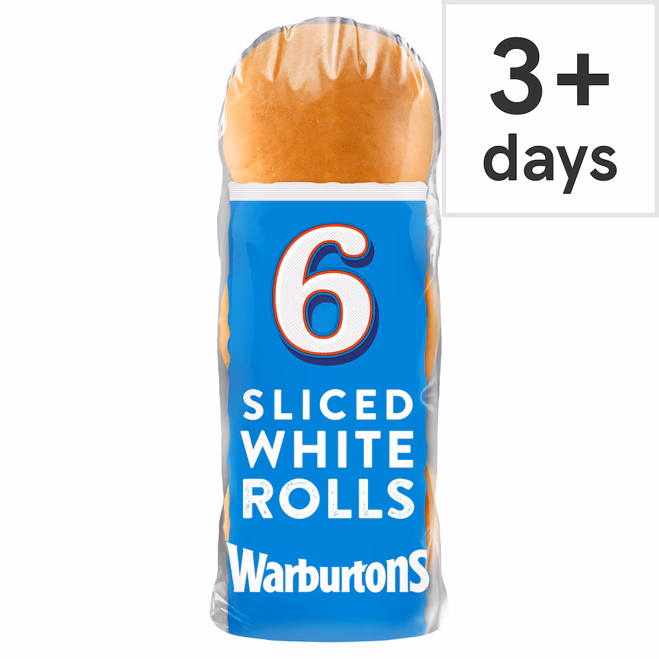 Warburtons Soft White Sandwich Rolls 6 Pack