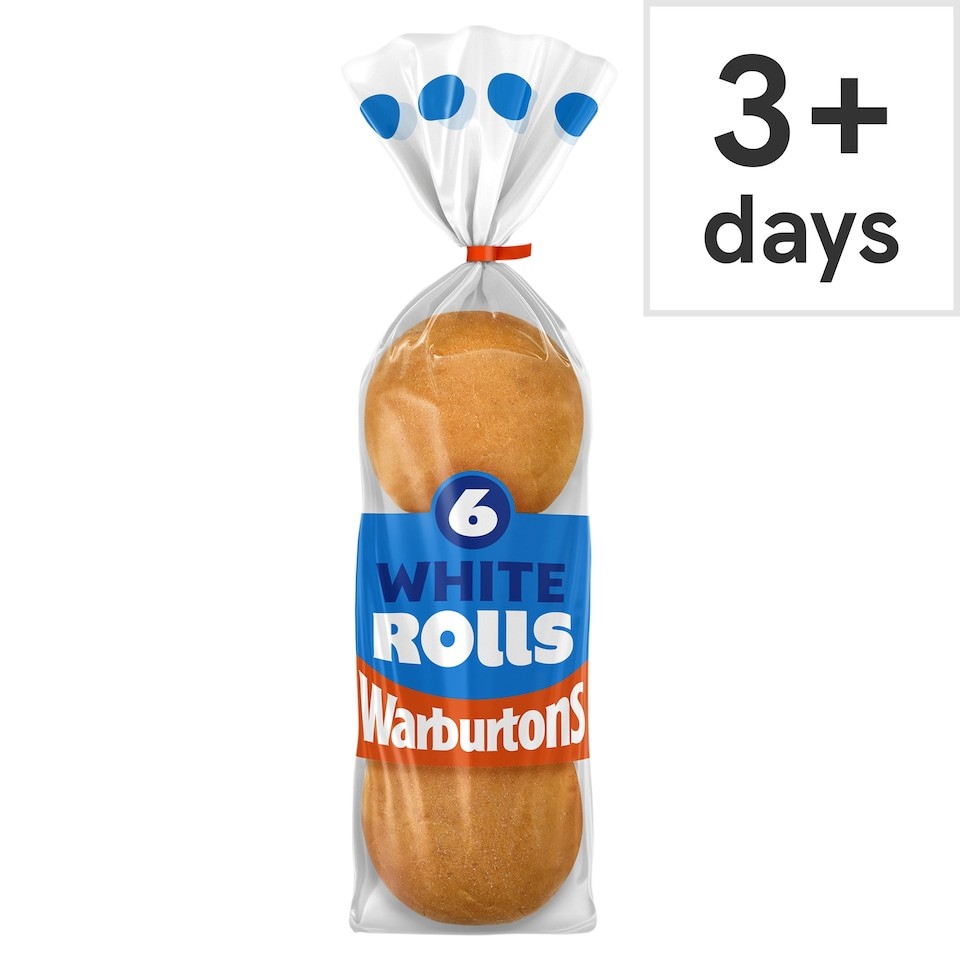 Warburtons Soft White Sandwich Rolls 6 Pack
