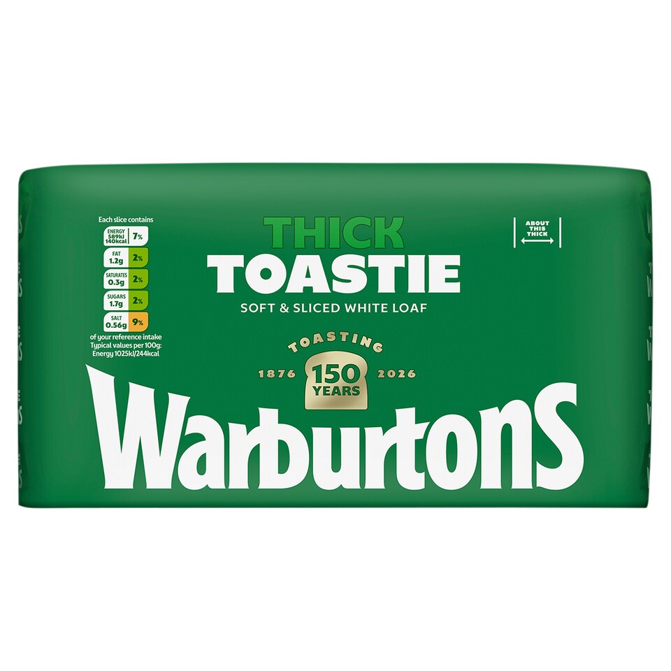 Warburtons Super Toastie Extra Thick Sliced White Bread 800g