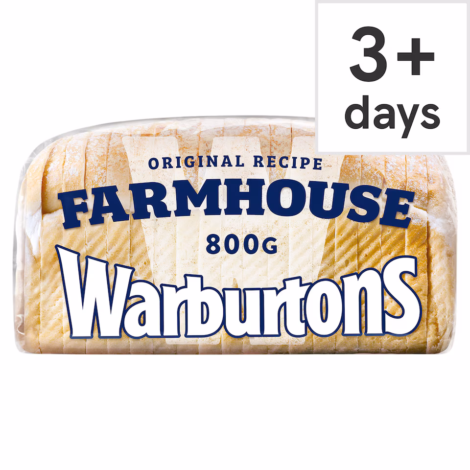 Warburtons Farmhouse Thick Sliced White Bread 800g