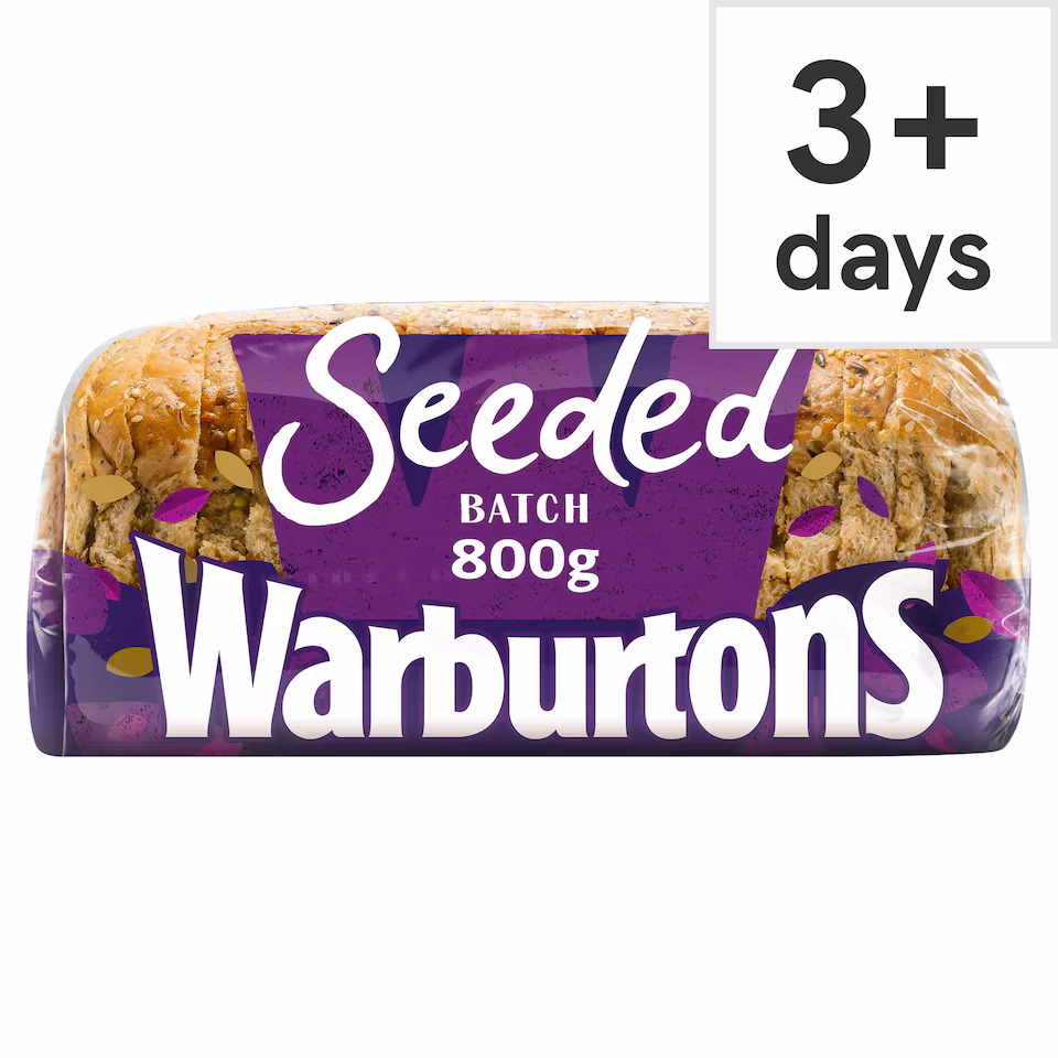 Warburtons Thick Sliced Seeded Batch Bread 800g
