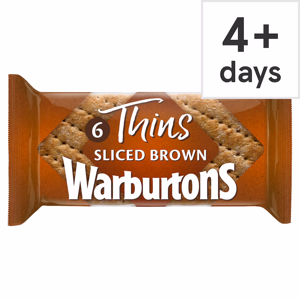 Warburtons Brown Sandwich Thins 6 Pack