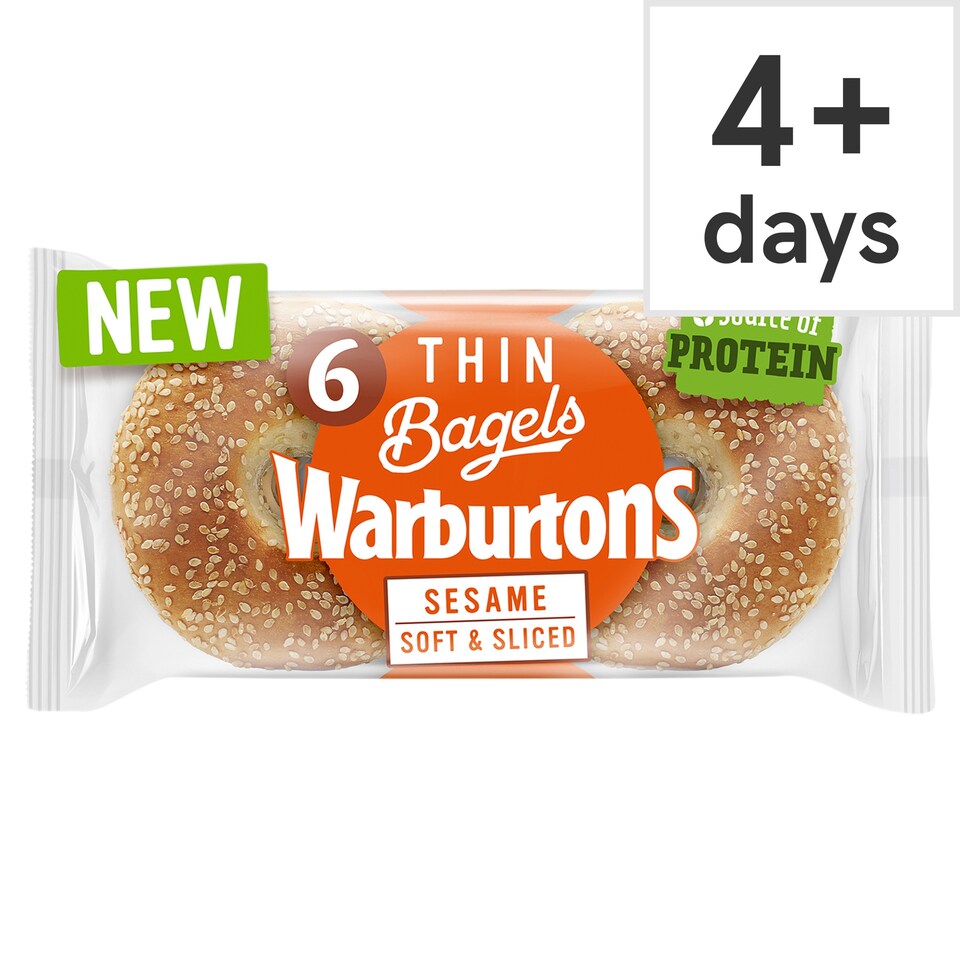 Warburtons Thin Bagels - Sesame 6 Pack