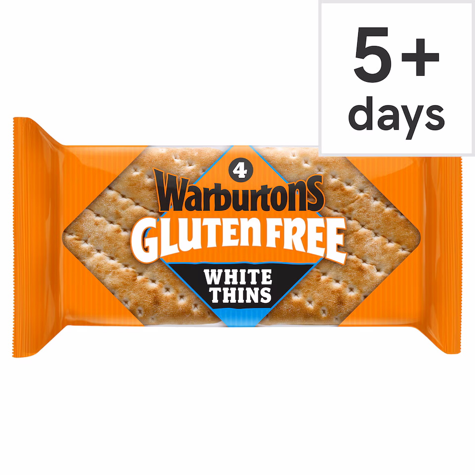 Warburtons Gluten Free White Thins 4 Pack 200g