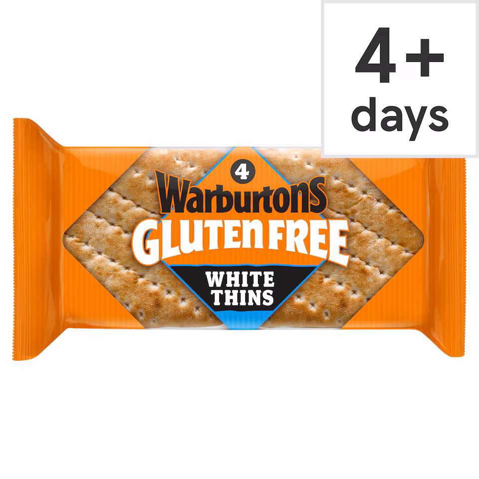 Warburtons Gluten Free White Thins 4 Pack 200g
