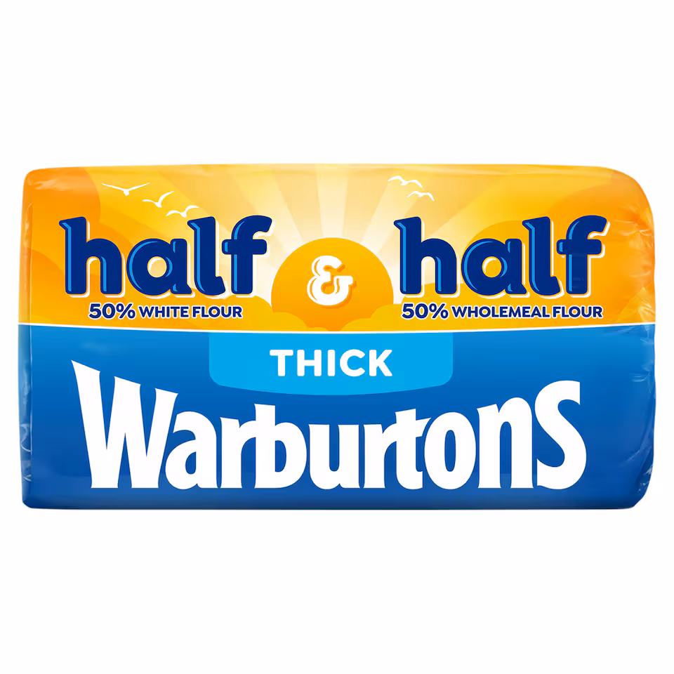 Warburtons Half & Half Thick Sliced Bread 800g