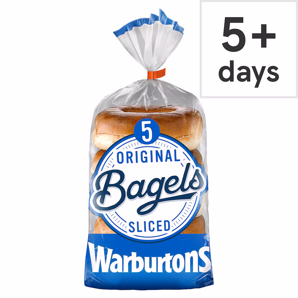 Warburtons Soft & Sliced Original Bagels 5 Pack