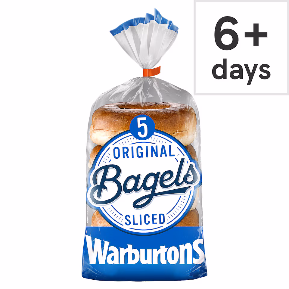 Warburtons Soft & Sliced Original Bagels 5 Pack