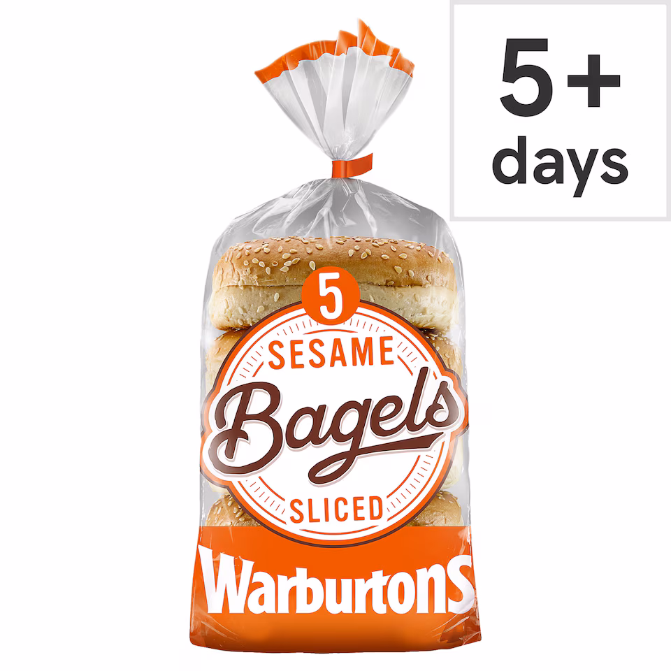 Warburtons Soft & Sliced Sesame Bagels 5 Pack