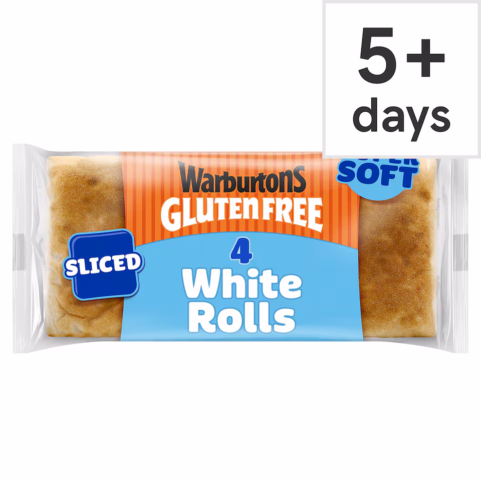 Warburtons Gluten Free Super Soft Sliced Square Rolls 4 pack