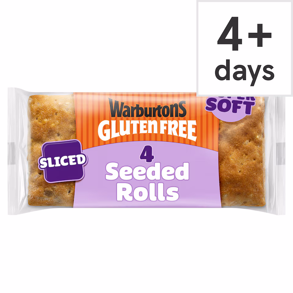 Warburtons Gluten Free Super Soft Seeded Sliced Rolls 4 Pack