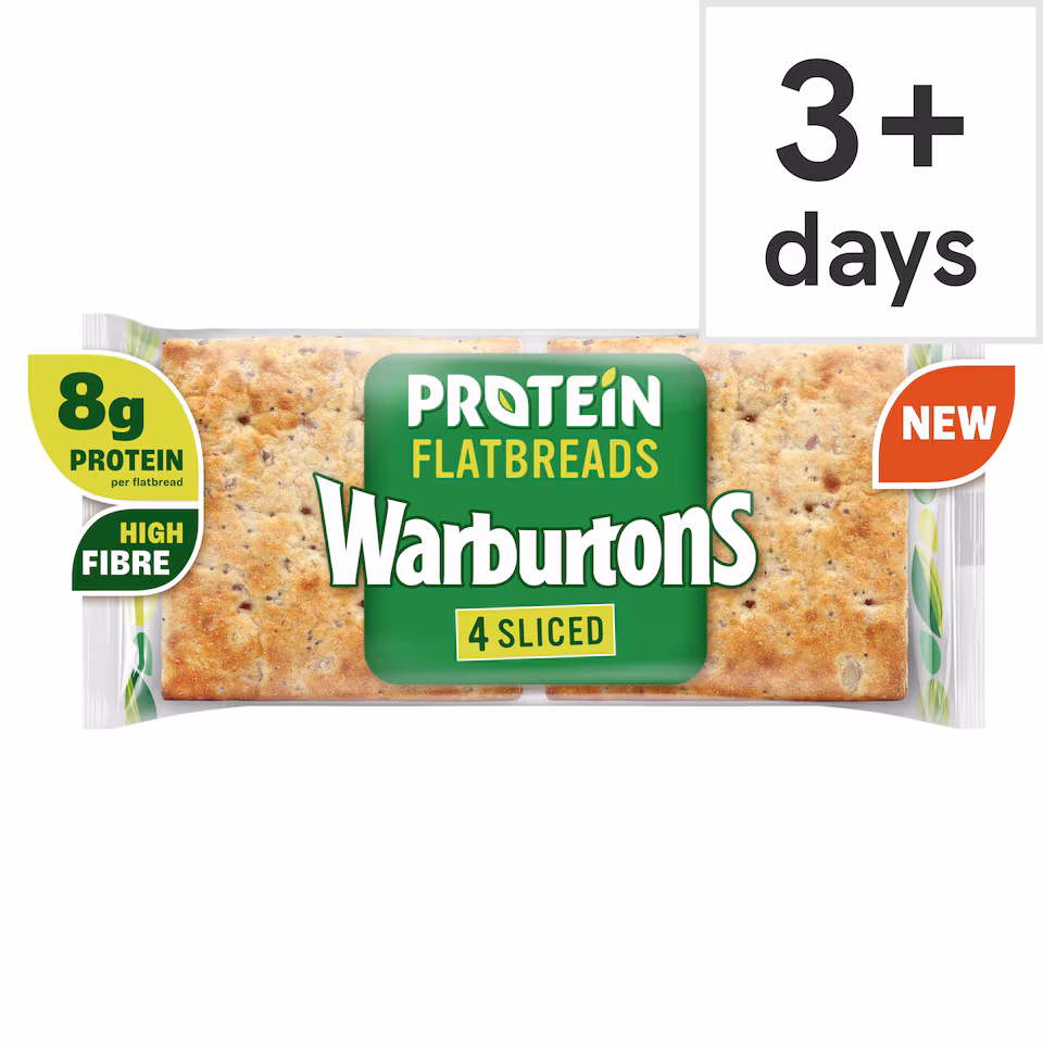 Warburtons Protein Flatbreads 4 Pack Sliced