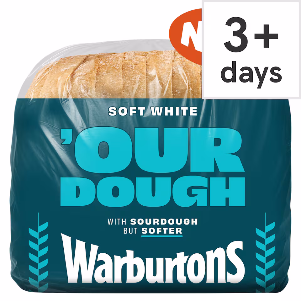 Warburtons Soft White Bread with Sourdough 400g