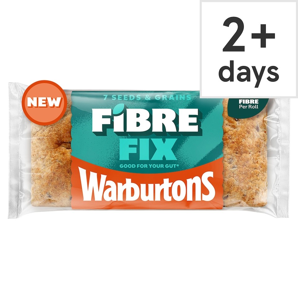 Warburtons 7 Seeds & Grains Fibre Fix 4 Soft Sliced Rolls