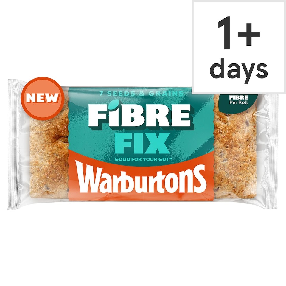Warburtons 7 Seeds & Grains Fibre Fix 4 Soft Sliced Rolls