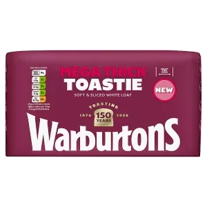 Warburtons Mega Thick Toastie Soft & Sliced White Loaf 800g