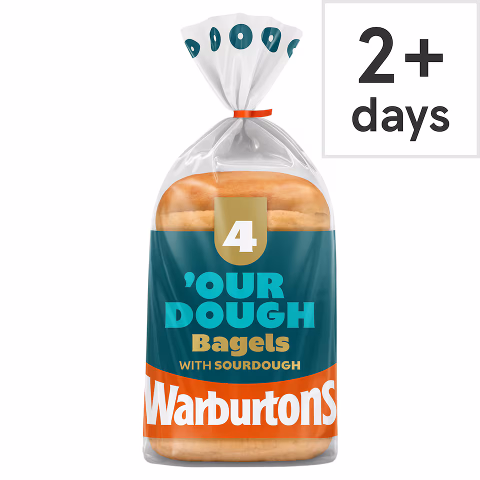 Warburtons 4 Our Dough Bagels with Sourdough