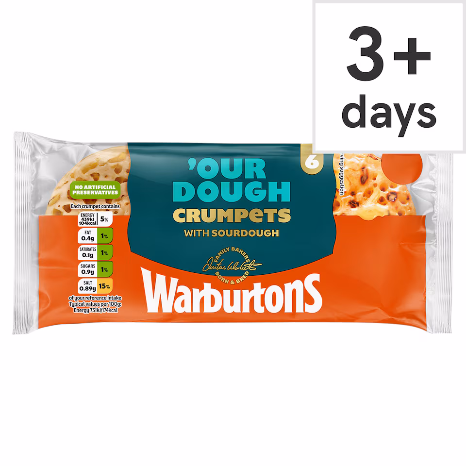 Warburtons Our Dough 6 Sourdough Crumpets