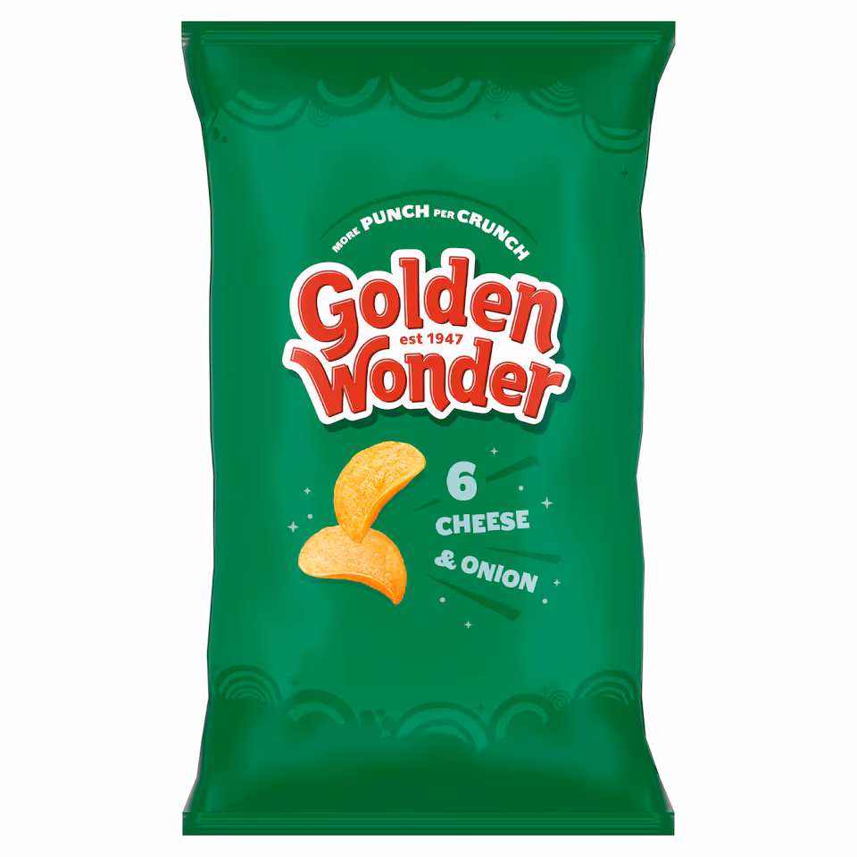 Golden Wonder Cheese & Onion Crisps 6X25g