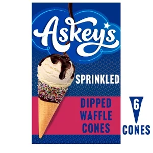 Askeys The Deluxe Waffle 6 Sprinkled Dipped Cones