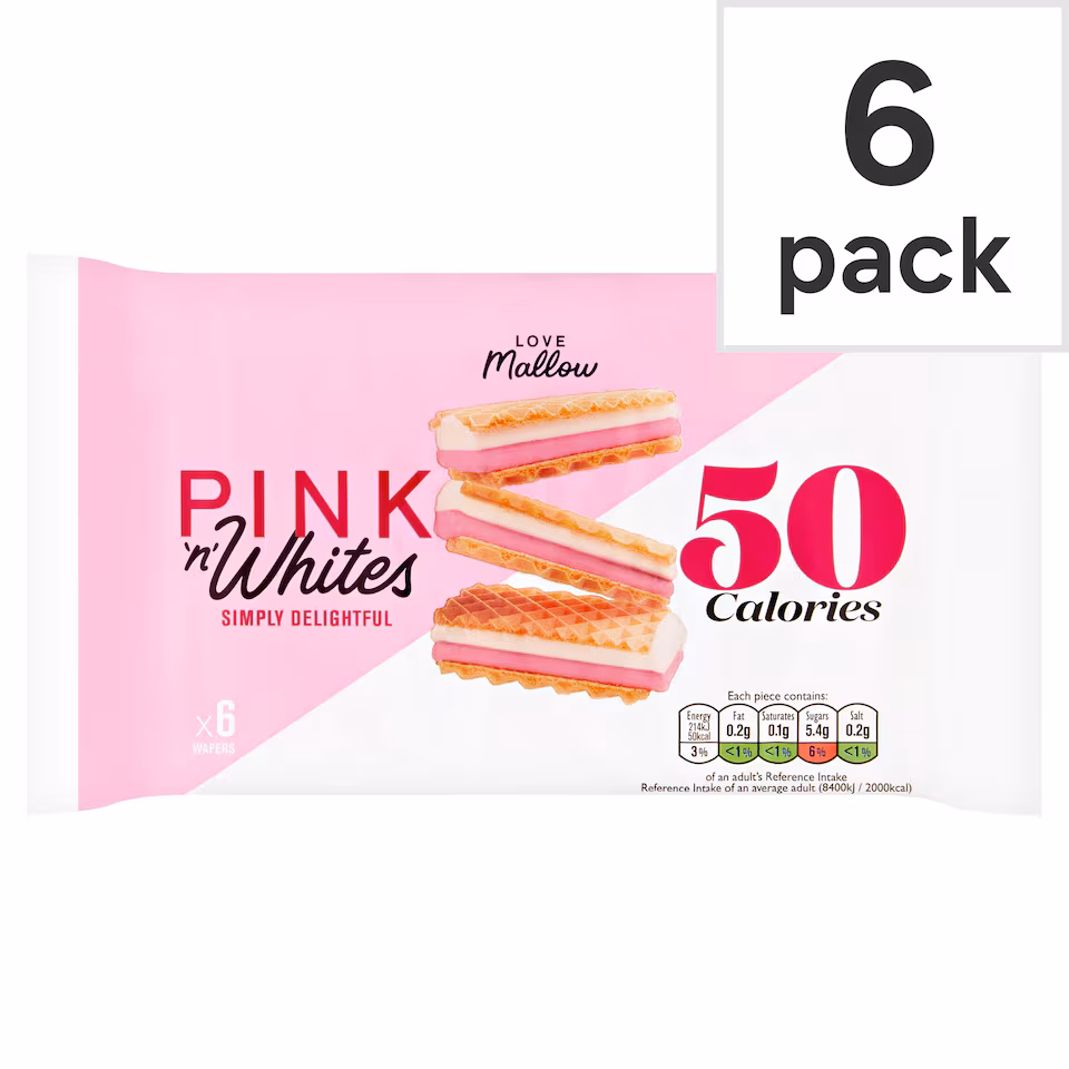 Caxton Pink & White Wafers 6 Pack 85G