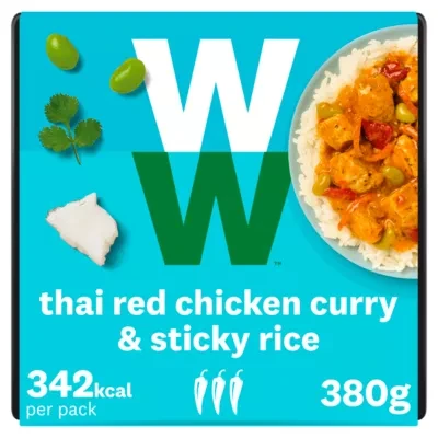 WW Thai Red Chicken Curry & Sticky Rice 380g