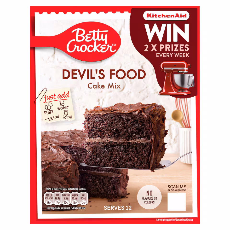 Betty Crocker Devils Food Chocolate Cake Mix 425G