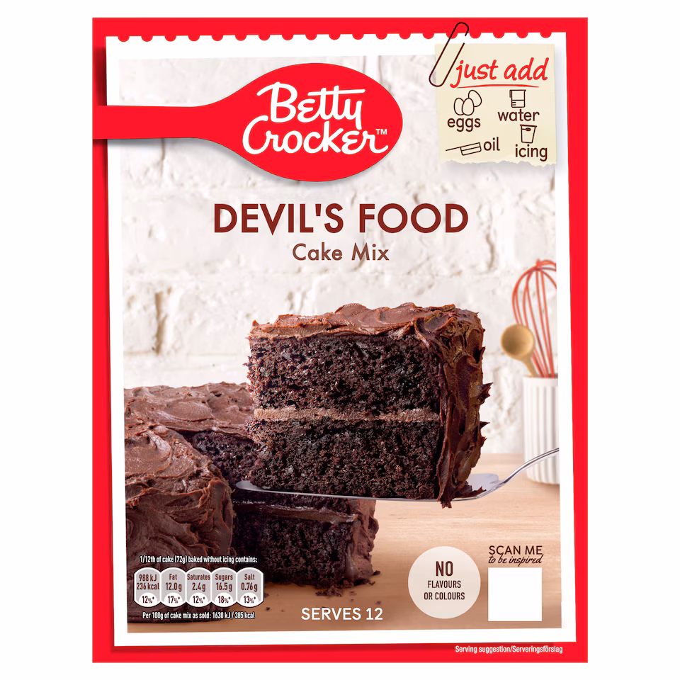 Betty Crocker Devils Food Chocolate Cake Mix 425G