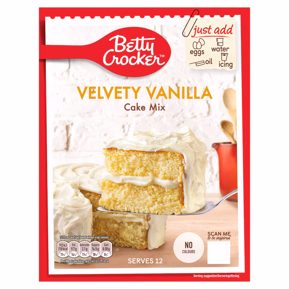 Betty Crocker Velvety Vanilla Cake Mix 425G